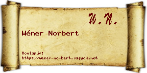Wéner Norbert névjegykártya