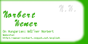 norbert wener business card